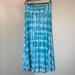 Blue tie dye XL Lularoe full length maxi skirt